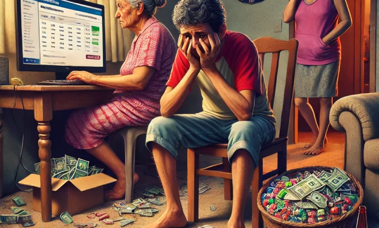 Familia apostando com bolsa familia