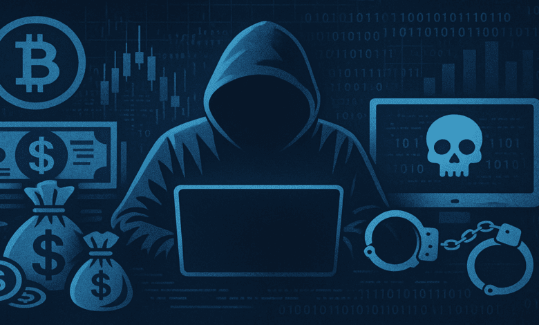 imagem de um hacker que comete crimes financeiros