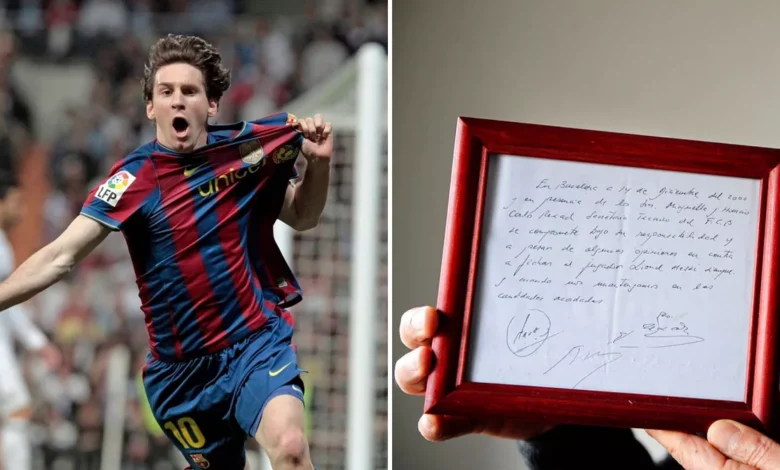 messi assina em guardanapo