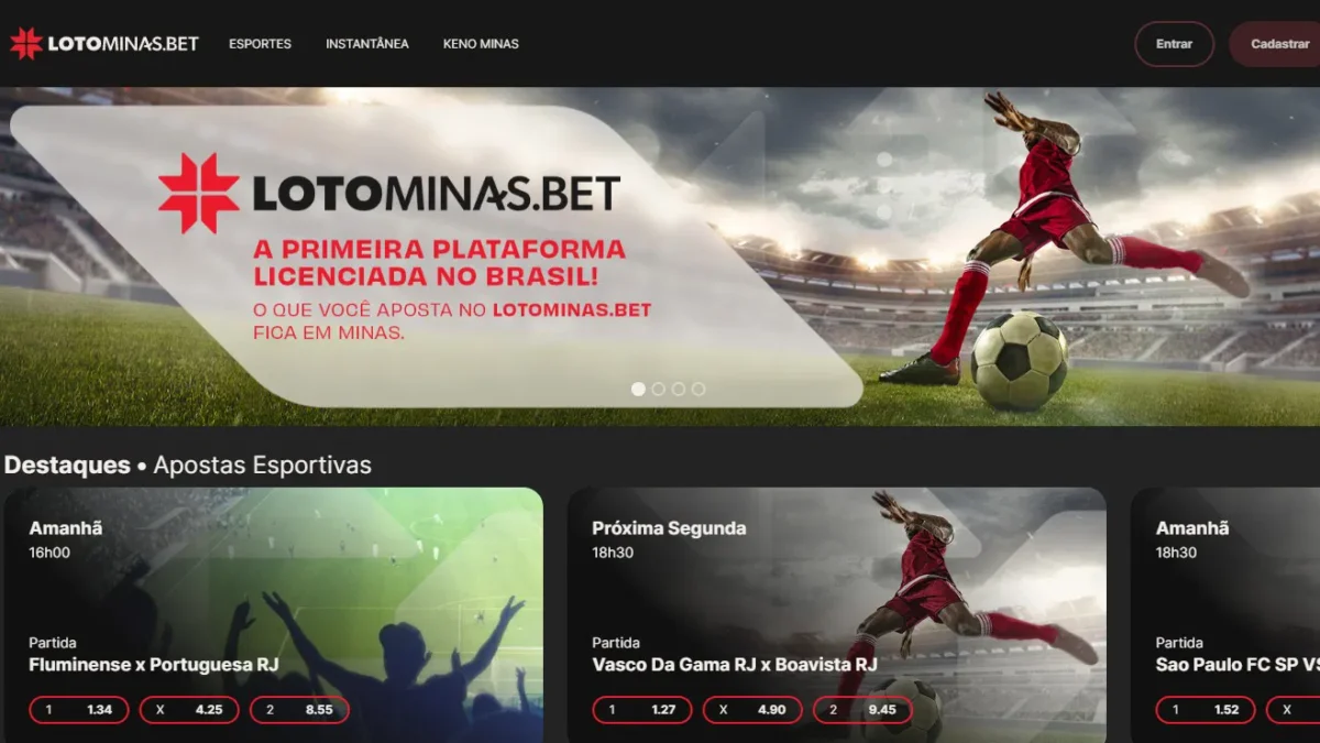 Site da Lotominas.bet. Site do governo de Minas