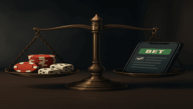 imagemde uma balança com leis de um lado e as bets do outro