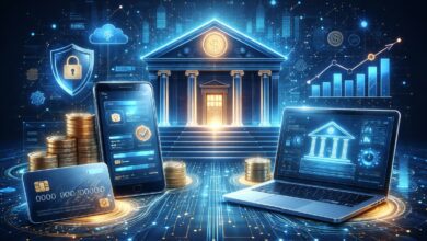 BC endurece regras para credenciamento de PSTIs: mais capital, governança e conformidade 1 Imagem digital de um banco, tecnologia e seguranca