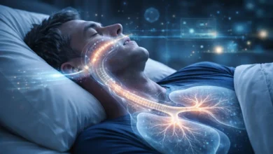 Apneia do Sono: causas, sintomas, diagnóstico e tratamento adequado 3 Homem dormindo com problemas respiratorios