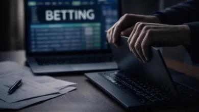 Governo diz que 326 mil brasileiros encerraram contas em apostas online após lançamento de ferramenta de autoexclusão 2 imagem de um homem fechando um computador e no fundo imagem de apostas