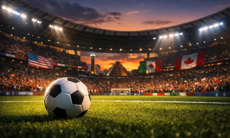 Um estadio de futebol lotado para a copa do mundo