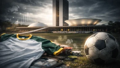 Senado avança com projeto que proíbe publicidade e patrocínio de bets no Brasil 5 Imagem de uma camisa sem patrocinio e o senado ao fundo
