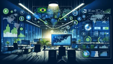 Gráficos de crescimento em tela digital representando investimento em publicidade de apostas esportivas