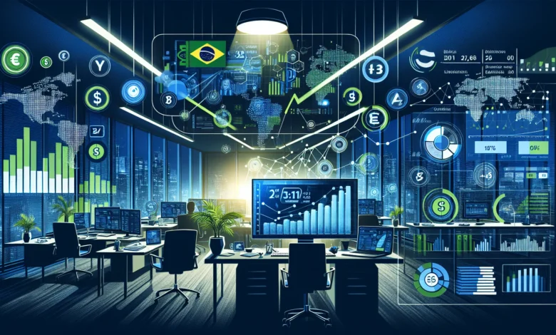 Gráficos de crescimento em tela digital representando investimento em publicidade de apostas esportivas