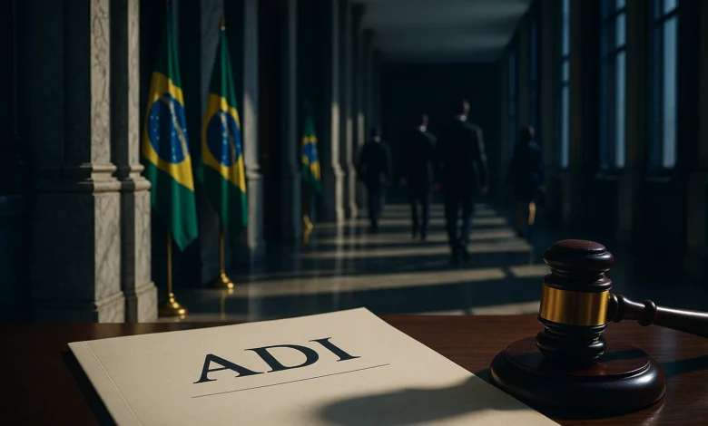 publicidade de loterias — Documento de ação judicial no STF com martelo em corredor do Supremo Tribunal Federal