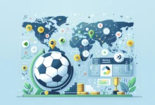 apostar na Copa do Mundo 2026 na BetBoom — Ilustração de bola de futebol sobre mapa-múndi com ícones de apostas e troféu, rep