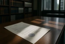 video lottery terminals — Documento oficial em mesa de tribunal com carimbo, símbolizando ação judicial do MPRJ contra decret