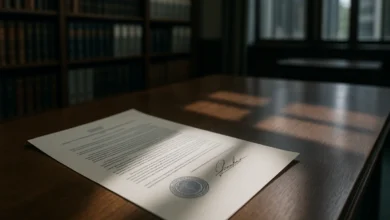 video lottery terminals — Documento oficial em mesa de tribunal com carimbo, símbolizando ação judicial do MPRJ contra decret