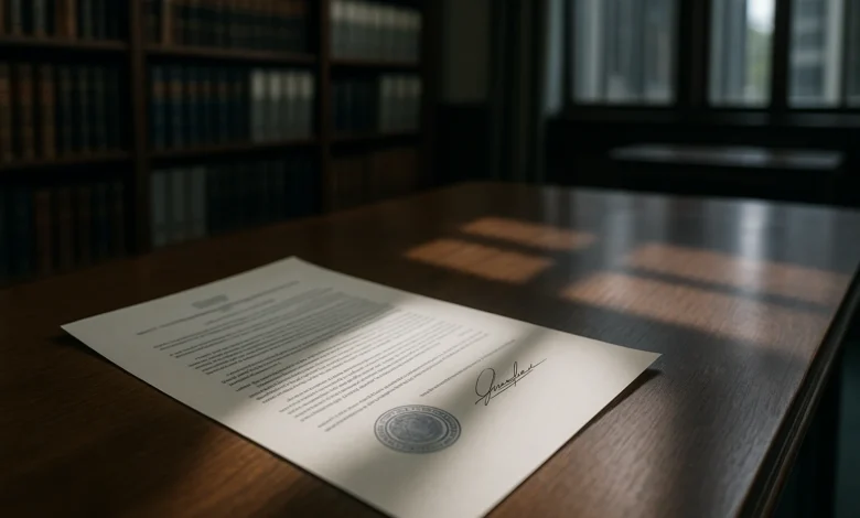 video lottery terminals — Documento oficial em mesa de tribunal com carimbo, símbolizando ação judicial do MPRJ contra decret