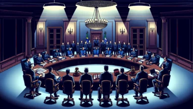 OAB comissão de jogos — Solenidade institucional da OAB com membros da Comissão Especial de Direito dos Jogos em sala de conf