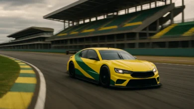 7K, Sergio, Brasília — Carro de corrida contorna pista em Brasília durante etapa de endurance da Stock Car
