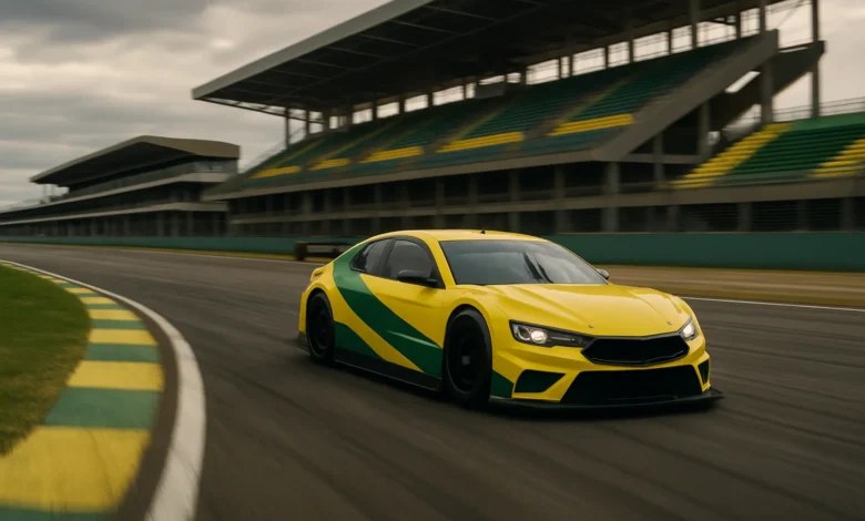 7K, Sergio, Brasília — Carro de corrida contorna pista em Brasília durante etapa de endurance da Stock Car